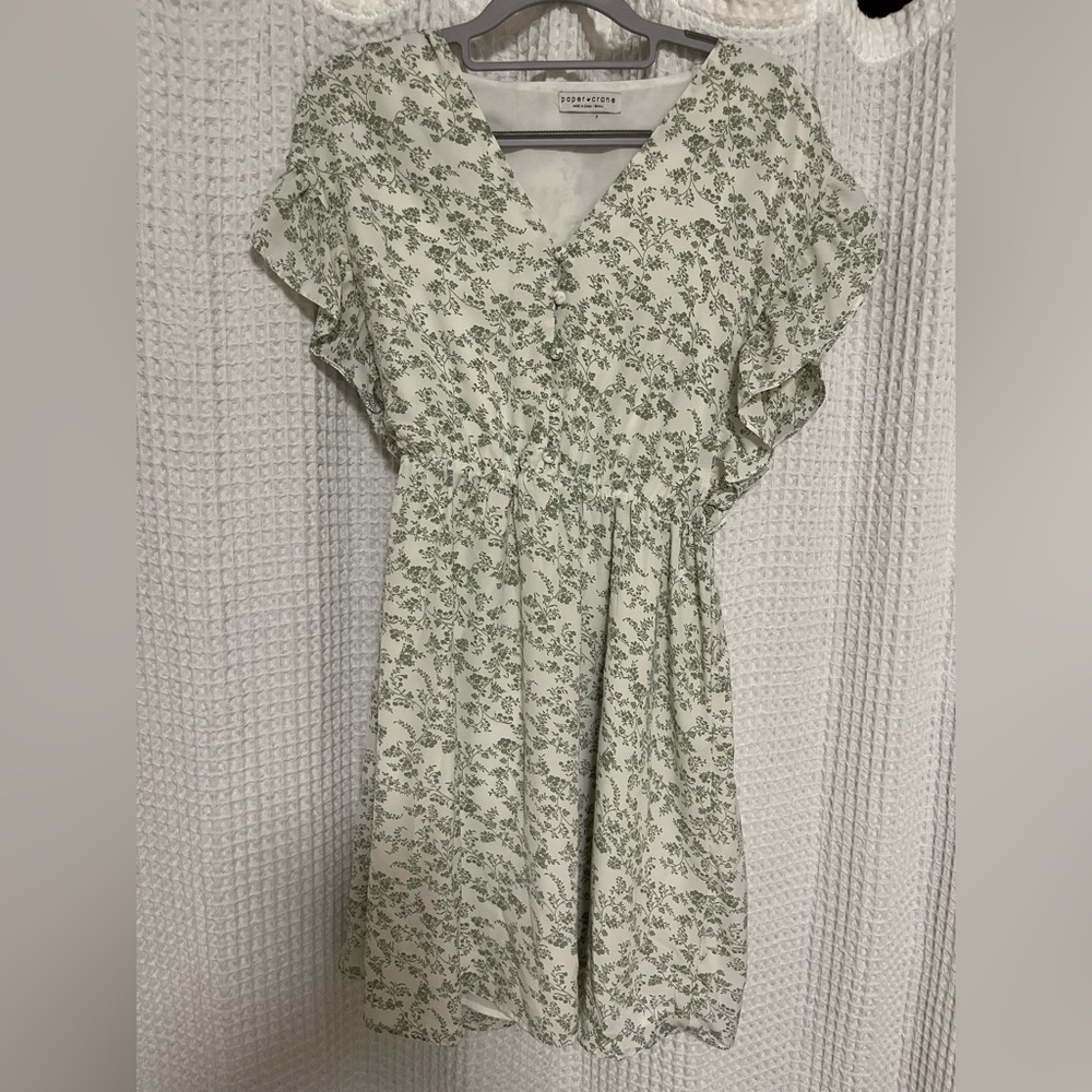 Floral Green mini dress!